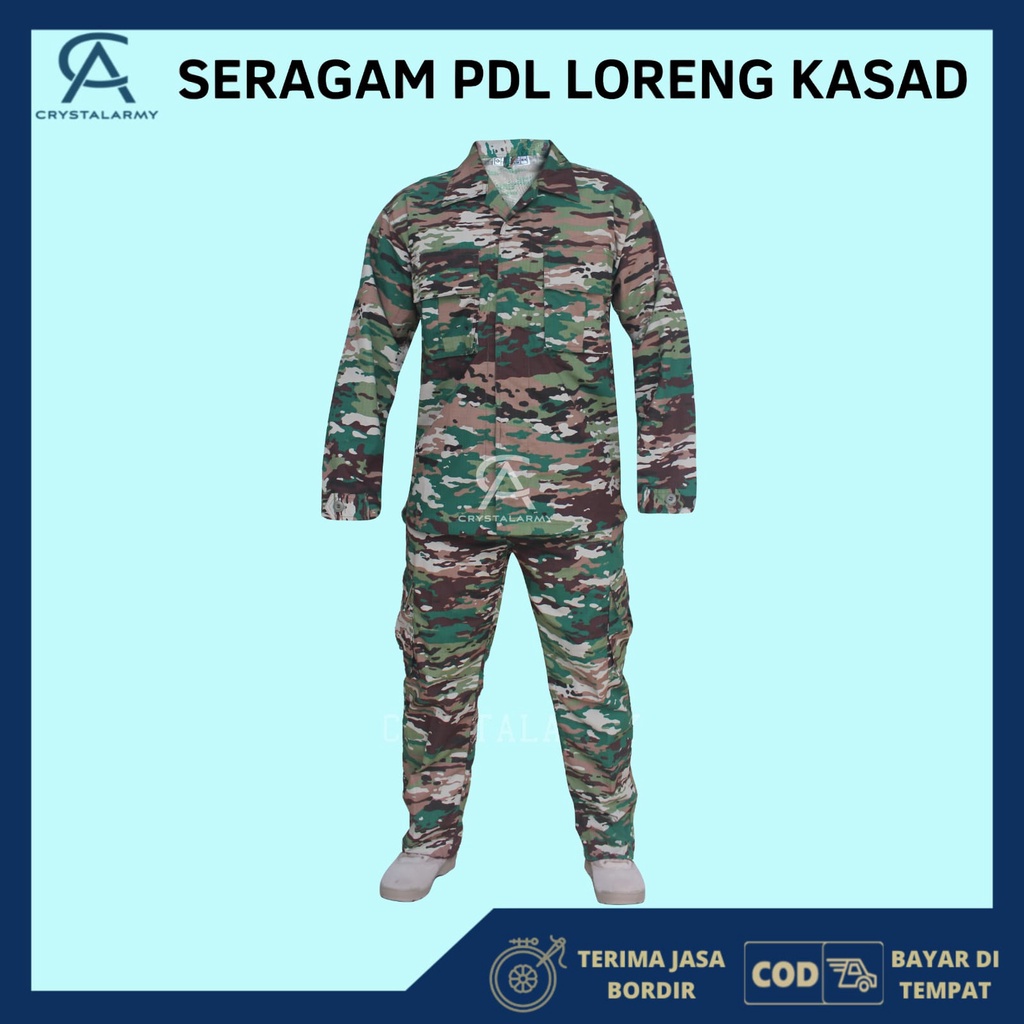 STELAN BAJU PDL KASAD /NKRI TERBARU/SETELAN PDL DINIR BUKAN VELBED MALVINAS/PDL TEMPUR DENIR/ PDL LORENG TNI