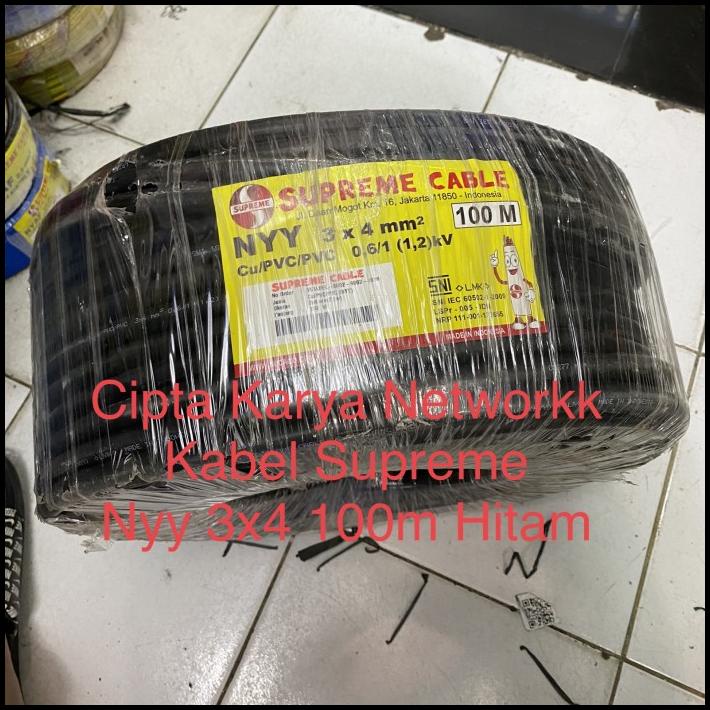 Promo Kabel Supreme Nyy 3X4Mm 100M Engkel Hitam / Nyy 3X4 Supreme