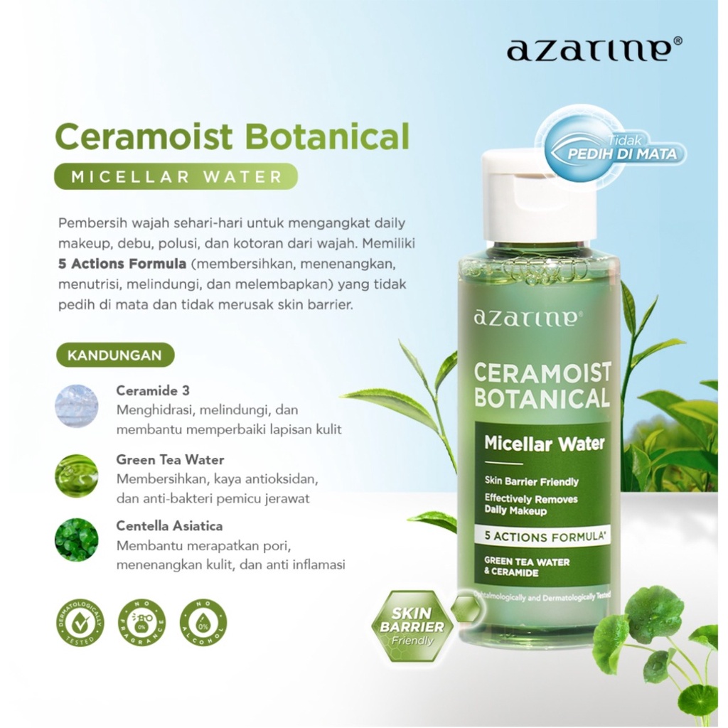 Azarine Micellar Water 90 ml | Ceramoist Botanical | Xpress Oil Water