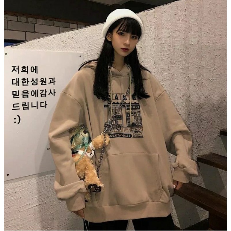 Sweater CAKE Hoodie Jacket Outerwear Pria Wanita Outfit Kasual Santai Style Korean Kekinian Terbaru