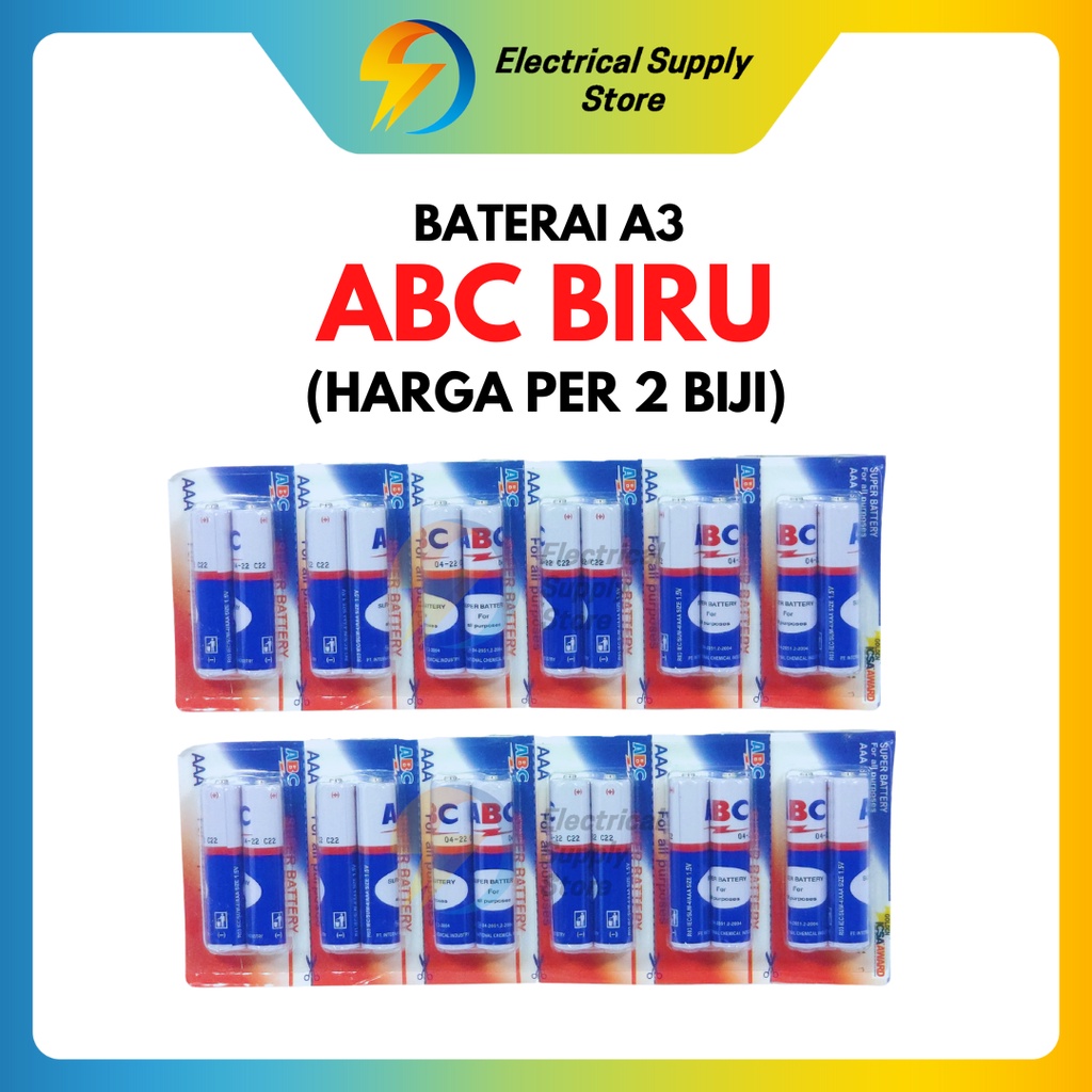 BATERAI A3 / AAA ABC BIRU HARGA PER 2 PCS