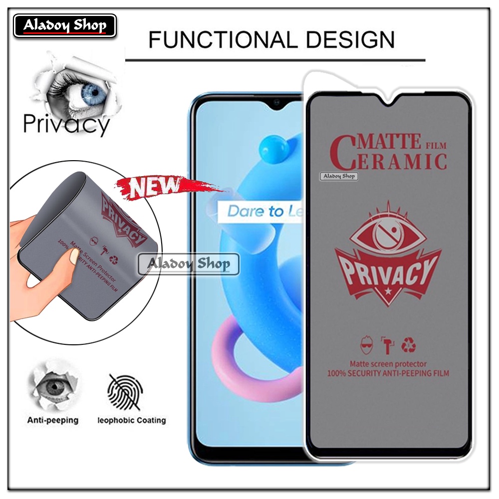 PAKET 2IN1 Anti Gores Privacy Realme C20 + Tempered Glass Kamera