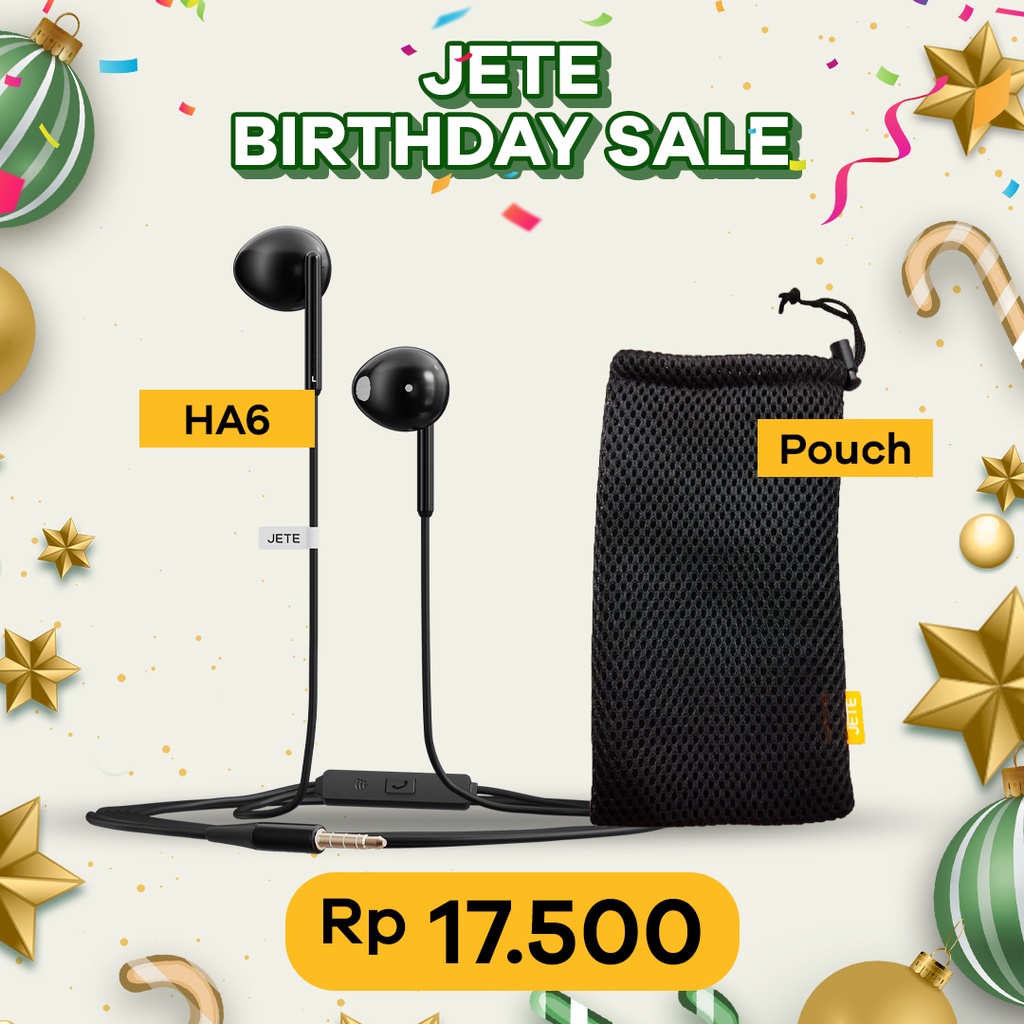 Headset Bass I Earphone I Handsfree Noise Cancelling JETE HA6 - Garansi Resmi 2 Tahun