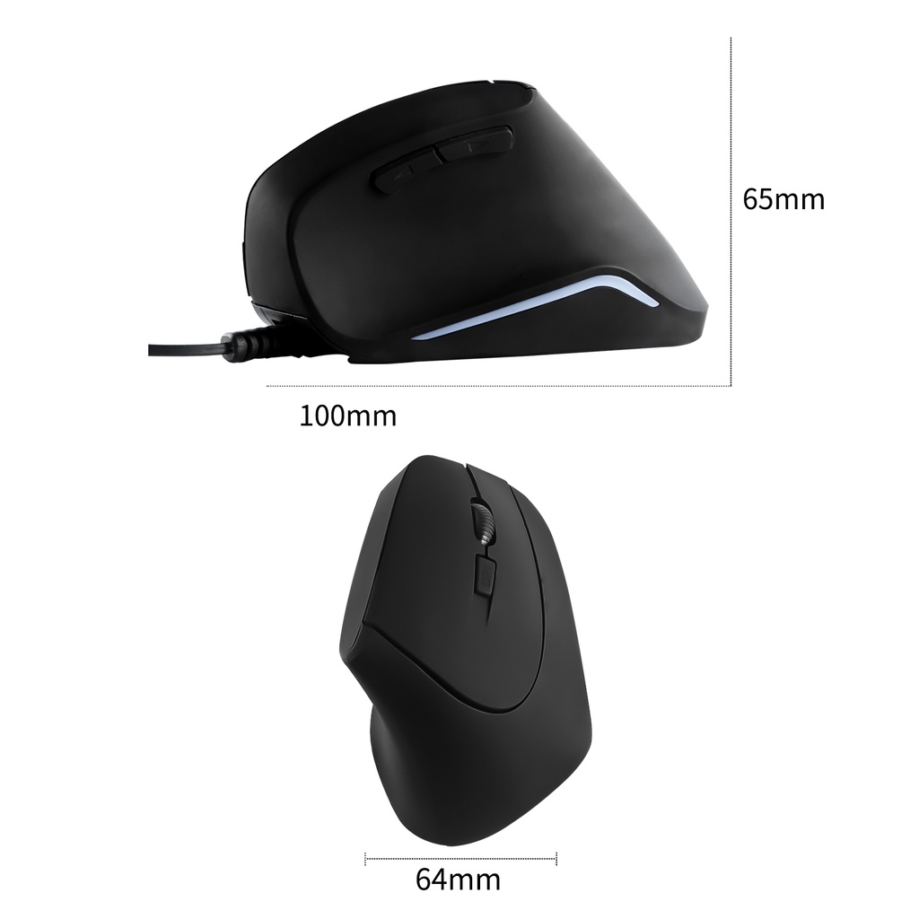 Mouse Vertikal Kabel Mouse Gaming Ergonomis DPI Adjustable 800-1200-1600 Mouse Kabel Untuk PC Laptop