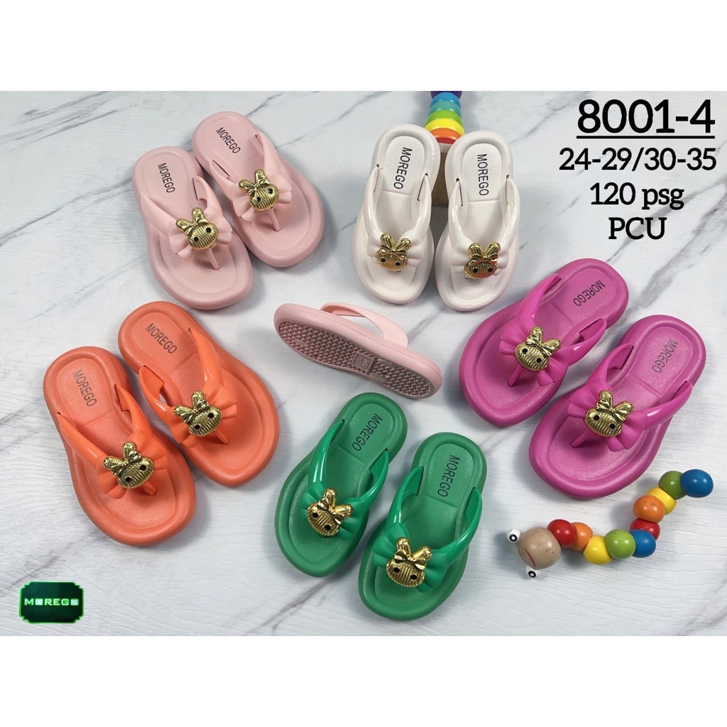 Sandal Anak Jepit Perempuan Import Pcu Empuk Tebal Anti Slip Motif Kelinci Morego