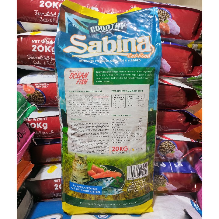 ( 2 KARUNG ) Makanan Kucing Country Sabina Kemasan 20KG / Cat Food Sabrina Karungan