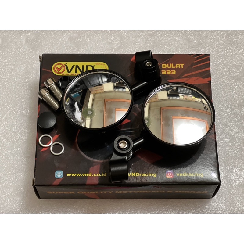 NEW Spion VND RACING Bulat Cembung Universal / Spion Bar end / Spion Bar End / spion jalu vario 150 / spion bar end beat / bar end aerox DLL