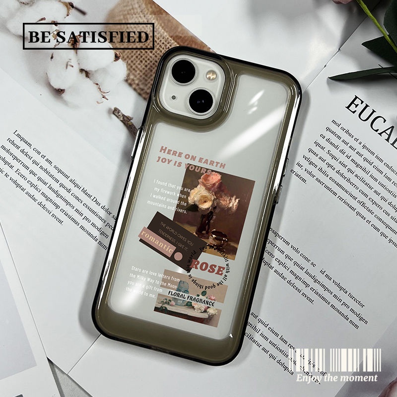 IPHONE Rose Fragrance Shockproof Soft Phone Case Kompatibel Untuk Iphone14 13 12 11 Pro XS Max X XR 78 6 6S Plus Casing Transparan TPU Cover