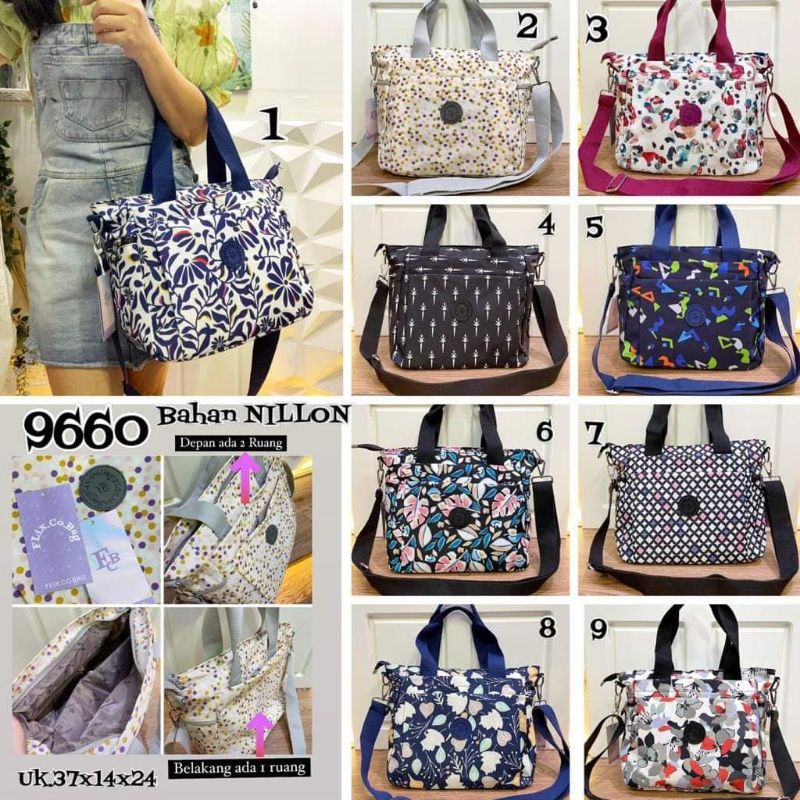 NEW ITEM tas fashion tote sling motif corak kode 9660 corak import