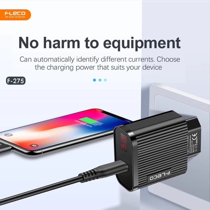 CHARGER FLECO F275 fast charging Quick 3.0 kepala charger original Wall Charger 6A Promo Sen