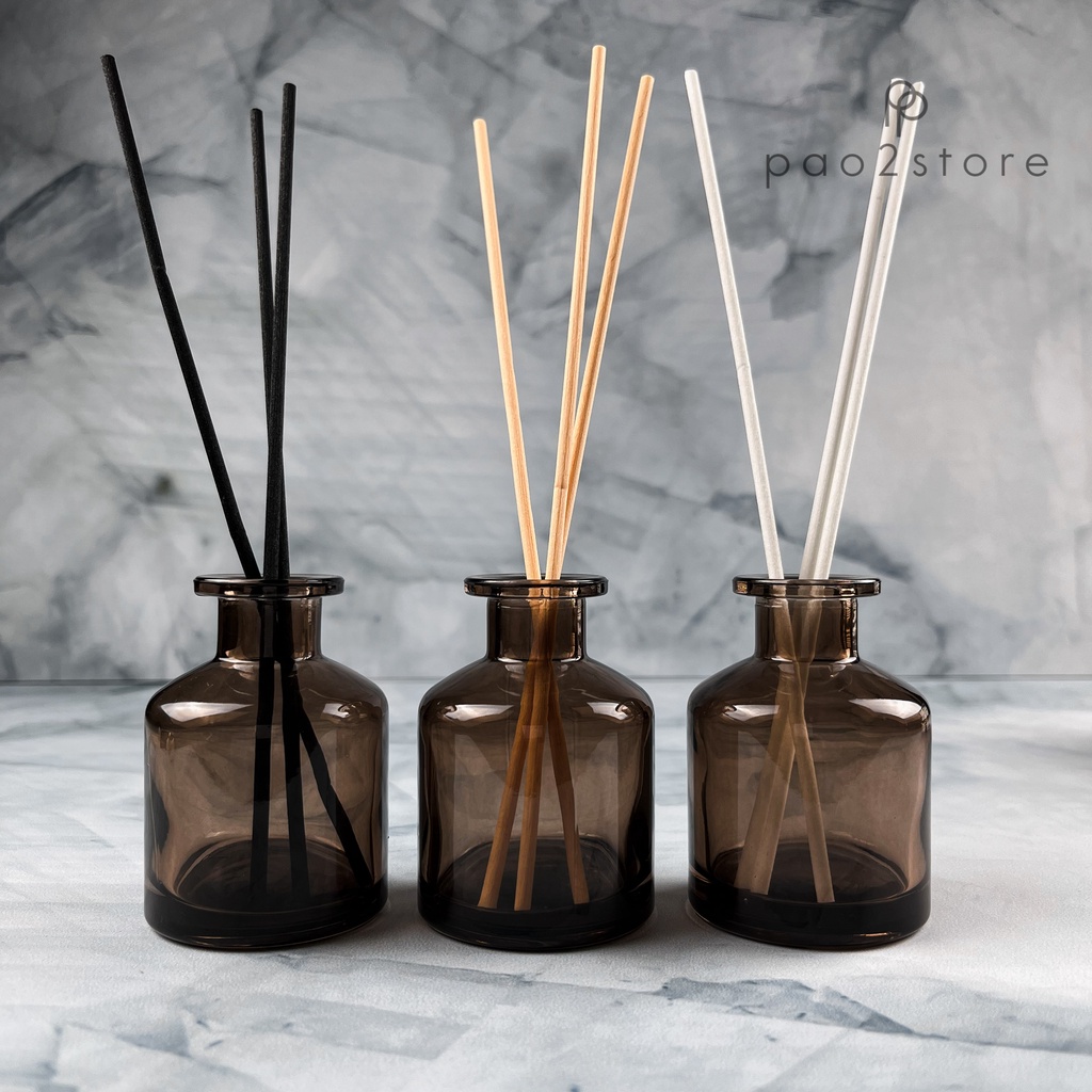 Botol Reed Diffuser 50ml Kaca Tebal Amber Coklat / Hitam Transparan - Vas / Belly Pot - Pengharum Ruangan Aromatherapy