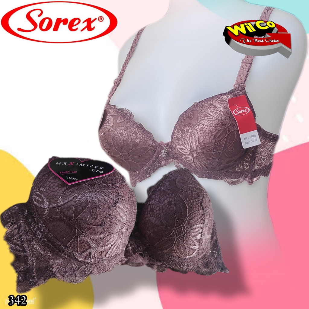 K342 - BRA/BH WANITA SOREX BRUKAT BUSA TEBAL PAKAI KAWAT CUP A SIZE 32 - 36  DUA PENGAIT