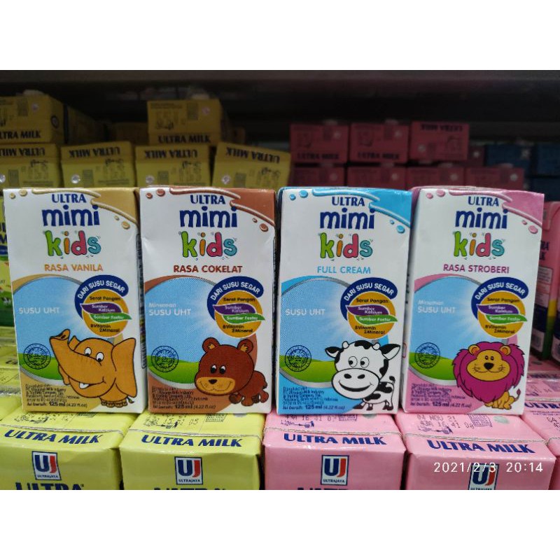 

Susu UHT Ultramilk MIMI/ Ultra MIMI/ MIMI Ultra 125 ml