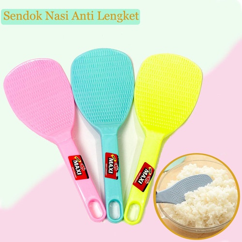 CENTONG NASI / Entong Magic Com Megicom / Sendok Nasi Plastik Warna Warni Maxi Tebal