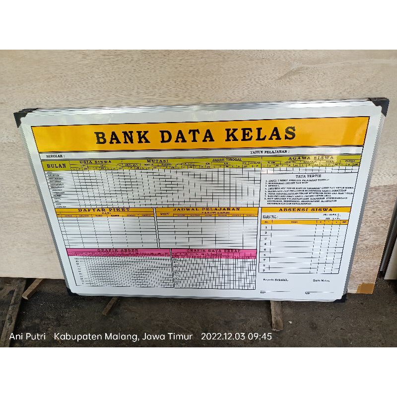 

papan data bank data kelas multiplek list alumunium. ready stok. produsen papan data. bank data kelas sd. smp. sma. smk