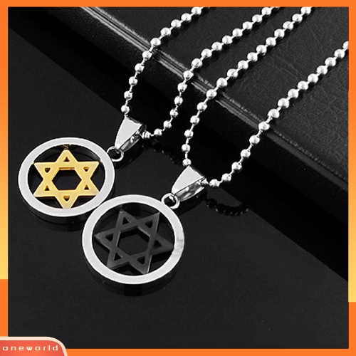 [WONE] Unisex Fashion Stainless Steel Liontin Jewish Bintang Daud Kalung Perhiasan