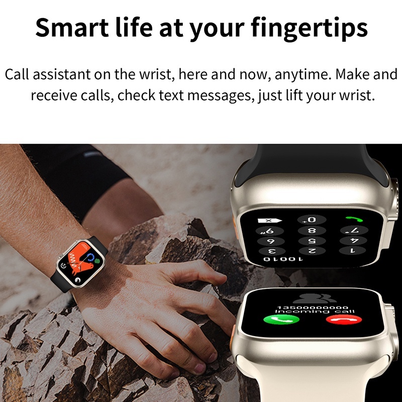 FREE BONUS❤️DT8 Ultra Max Smartwatch (Watch Ultra 1:1 copy), NFC, full screen, wireless charging, GPS for iPhone Xiaomi Android