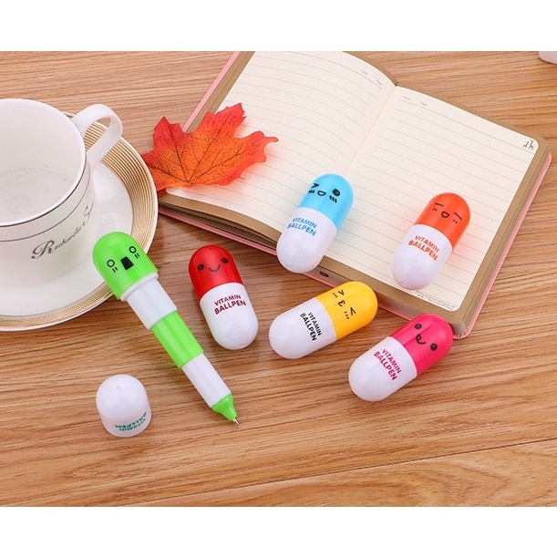 Gannise 6pcs Pena Pen Pulpen Kapsul Obat Mini Kecil GN-ST0070