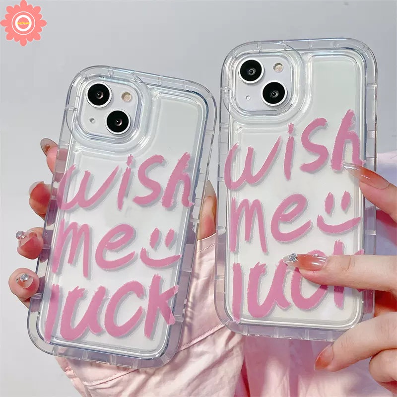 IPHONE Ins Fashion Graffiti Huruf Telepon Case Kompatibel Untuk Iphone11 13 14 12 Pro Max6 6S 7 8 Plus XR X XS MAX 7plus 8plus Shockproof Airbag Lembut TPU Anti Jatuh Bening Penutup Belakang