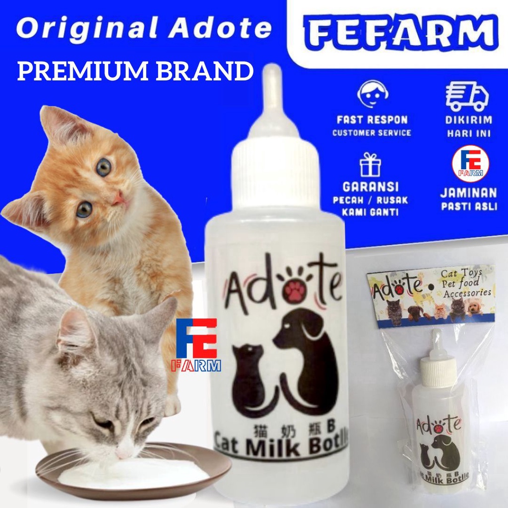 BOTOL DOT MINUM SUSU Botol Dot Alat Minum Feeder Anak Kucing Anjing ADOTE ORIGINAL FEFARM