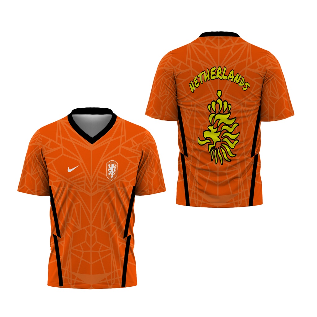 Tinishop - Kaos Pria Piala Dunia 2022 Belanda New Fullprint