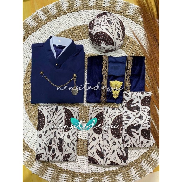 [1 Set, PNS02B] Baju Prewed Instan / Baju Couple Adat Jawa - Solo, Motif Sidoasih Kecil