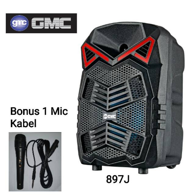 Speaker GMC 897J 8Inc Subwoofer Bluetooth Portable Free Mic Karaoke