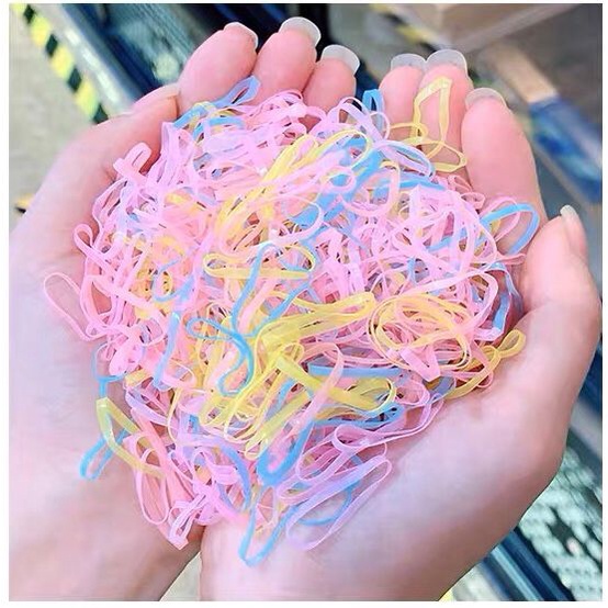 Karet Ikat Rambut Kecil Macaron Isi 600pcs Karet Ikat Rambut Warna Warni
