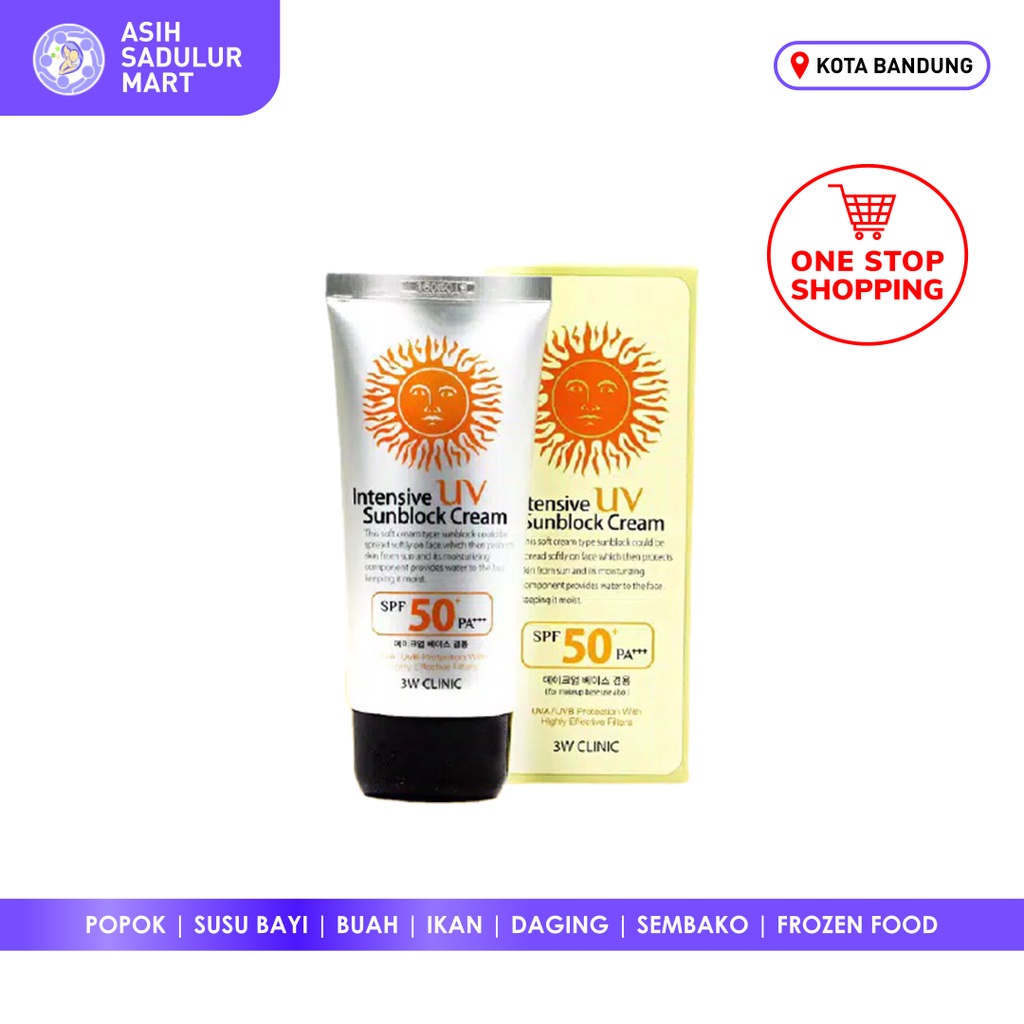 3W Clinic Intensive UV Sunblock Cream SPF 50+ PA+++ promo murah bandung