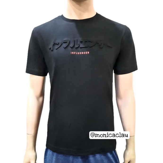 Kaos Pria Poshboy Original Iben Print Casual Tshirt Embossed Katun Hitam