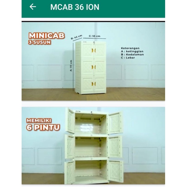 Lemari plastik murah Napolly MCAB ION 3 susun 4 susun - Bandung saja