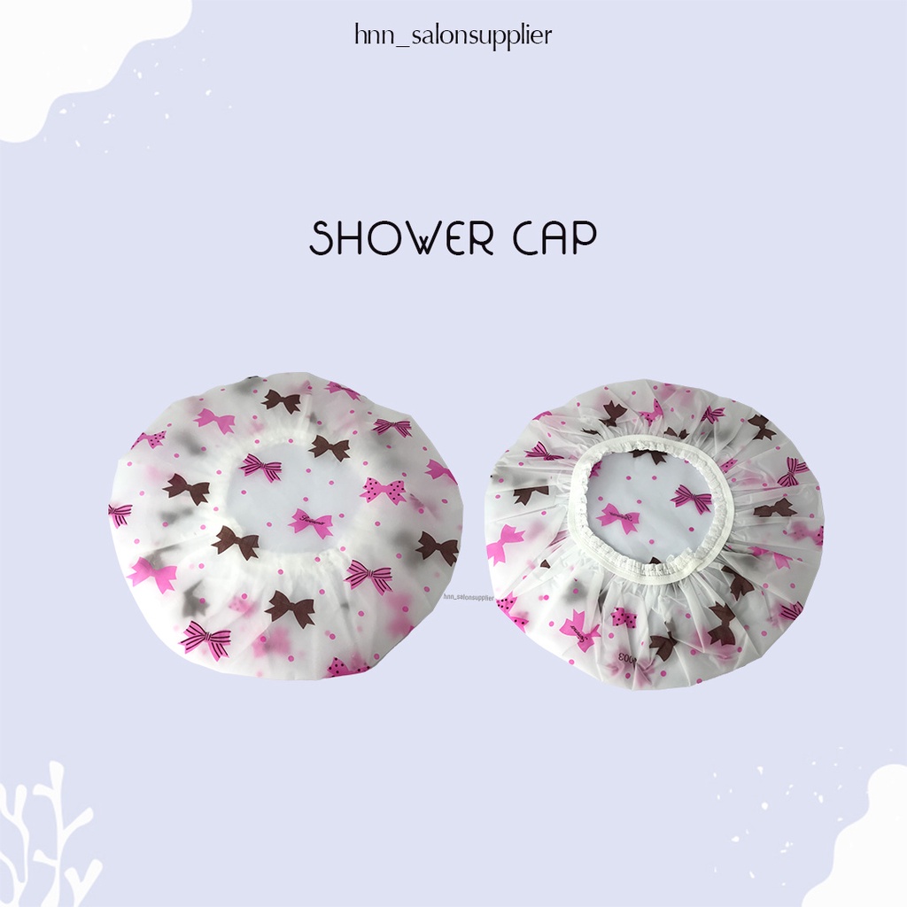 Shower Cap Cup Penutup Kepala Pelindung Rambut Motif Bunga