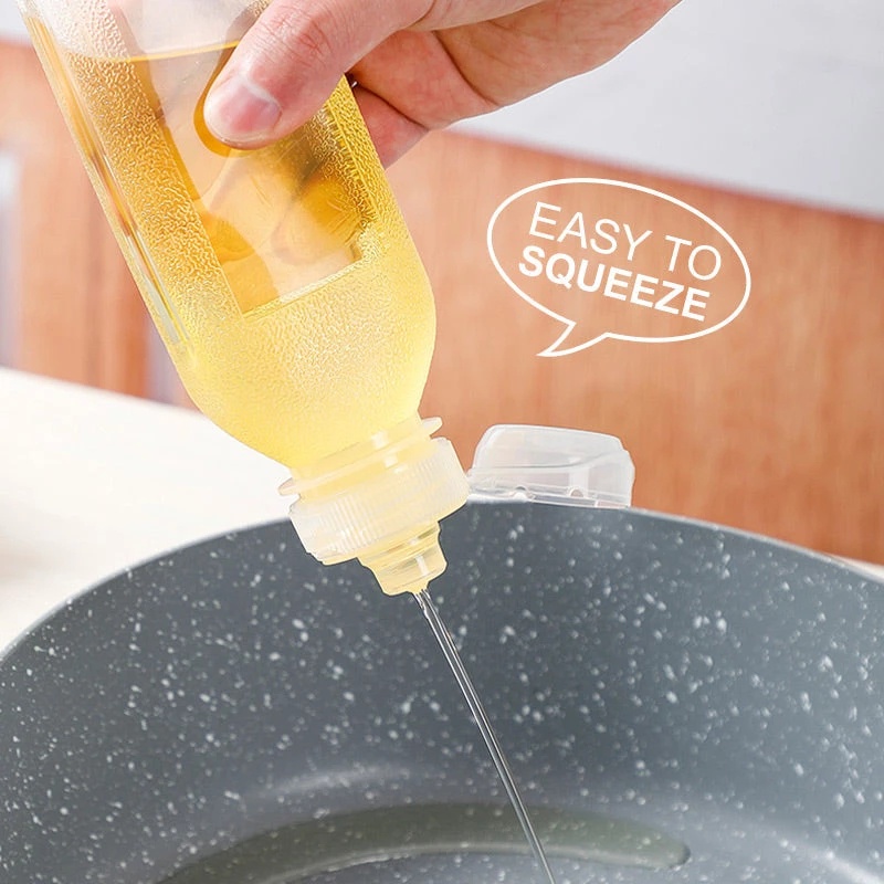 Perlengkapan Masak Salad Sauce Jar Dapur Kue Minyak Terkontrol Botol Bumbu Extruded Aksesoris Anti Bocor Tidak Minyak Bocor Penutup Segel Squeeze Oil Dispenser Bottle