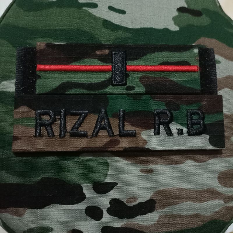 Pangkat dan Papan Nama Bordir Topi PDL Loreng TNI AD Terbaru