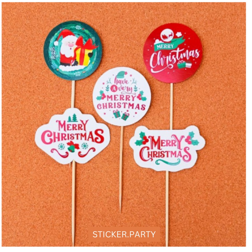 

TOPPER NATAL MERRY CHRISTMAST HIASAN KUE TUSUKAN KUE DEKOR KUE TART DEKORASI PUDDING SANTA CLAUS