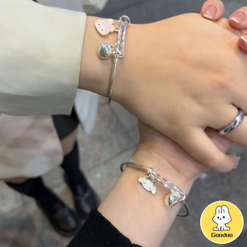 Gelang Kartun Wanita Cinnamoroll Dog Kuromi Sahabat Pasangan yang Dapat Disesuaikan Fashion Korea -Doo