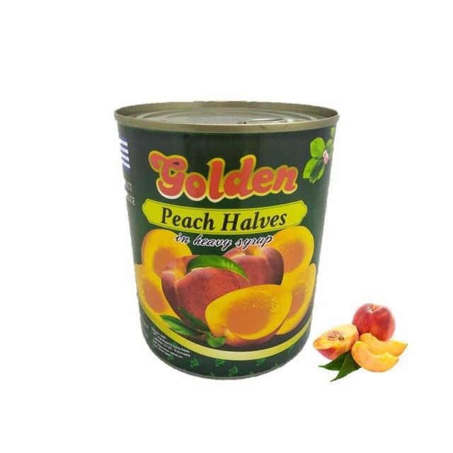 

NEW Golden Premium Peach Halves in Heavy Syrup From Greece 820 gr PERSIK