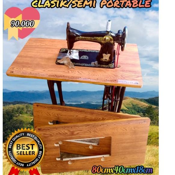 Terpercaya papan meja mesin jahit jadul/semi portable tanpa engsel
