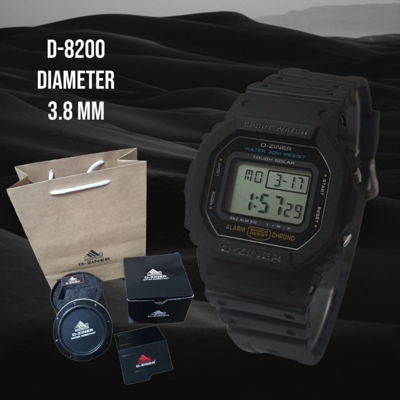 Jam Tangan Wanita Digital D-Ziner D-8200 Original Tahan Air New