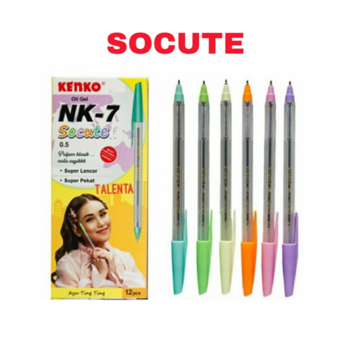 

PRO Pen Gel KENKO NK-7 0.5mm (12pcs) / Pulpen / Balpen - socute hitam