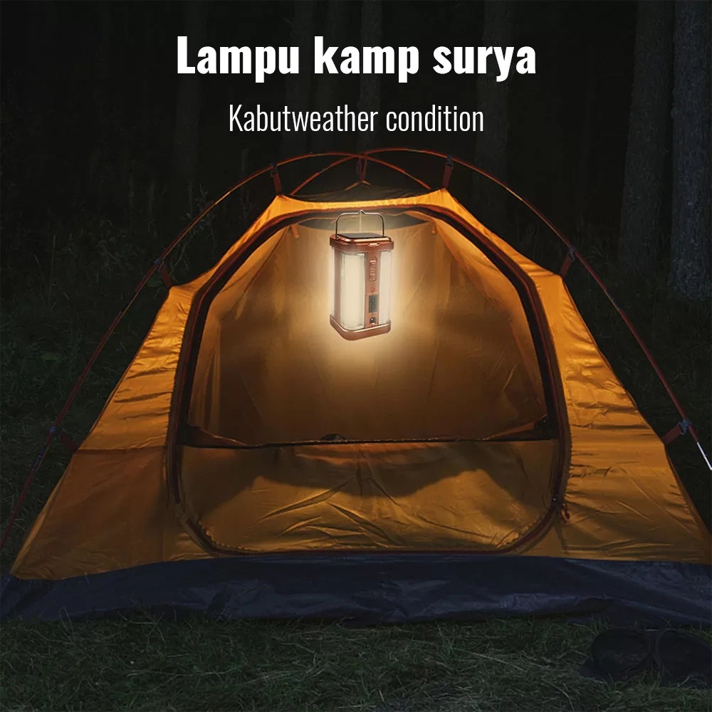 Lentera Emergency 4 Sisi/40watt PUSH ON YG-7977/lampu berkemah di luar ruangan/lampu surya portabel/Lampu Solar Emergency/lampu berkemah/Anbolt Lampu Emergency/Solar Anbolt Camping Tetap Nyala Lama Walau Listrik