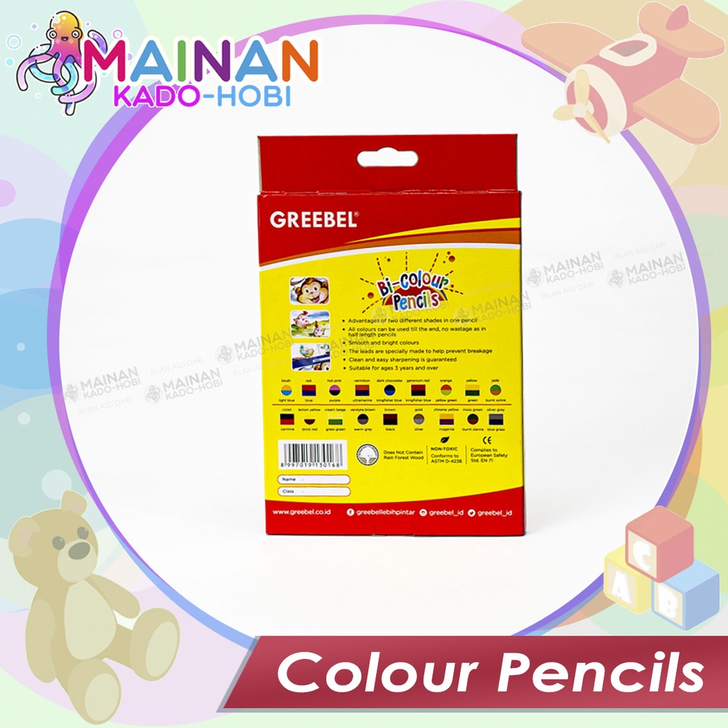 COLOUR PENCILS ALAT TULIS STATIONERY SET BELAJAR ANAK MEWARNAI DRAWING