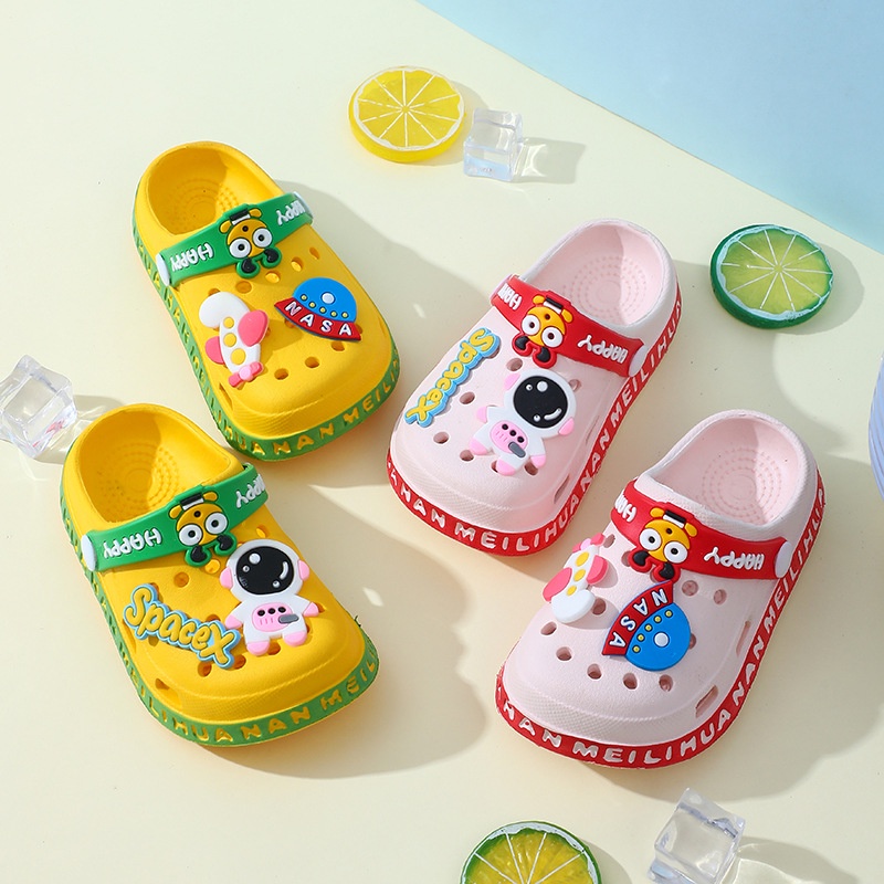 ☀ACCBAYI☀ SA038 ASTRO NASA Sandal Baim Anak Astronot Bahan Karet Ringan Usia 3-5 Tahun