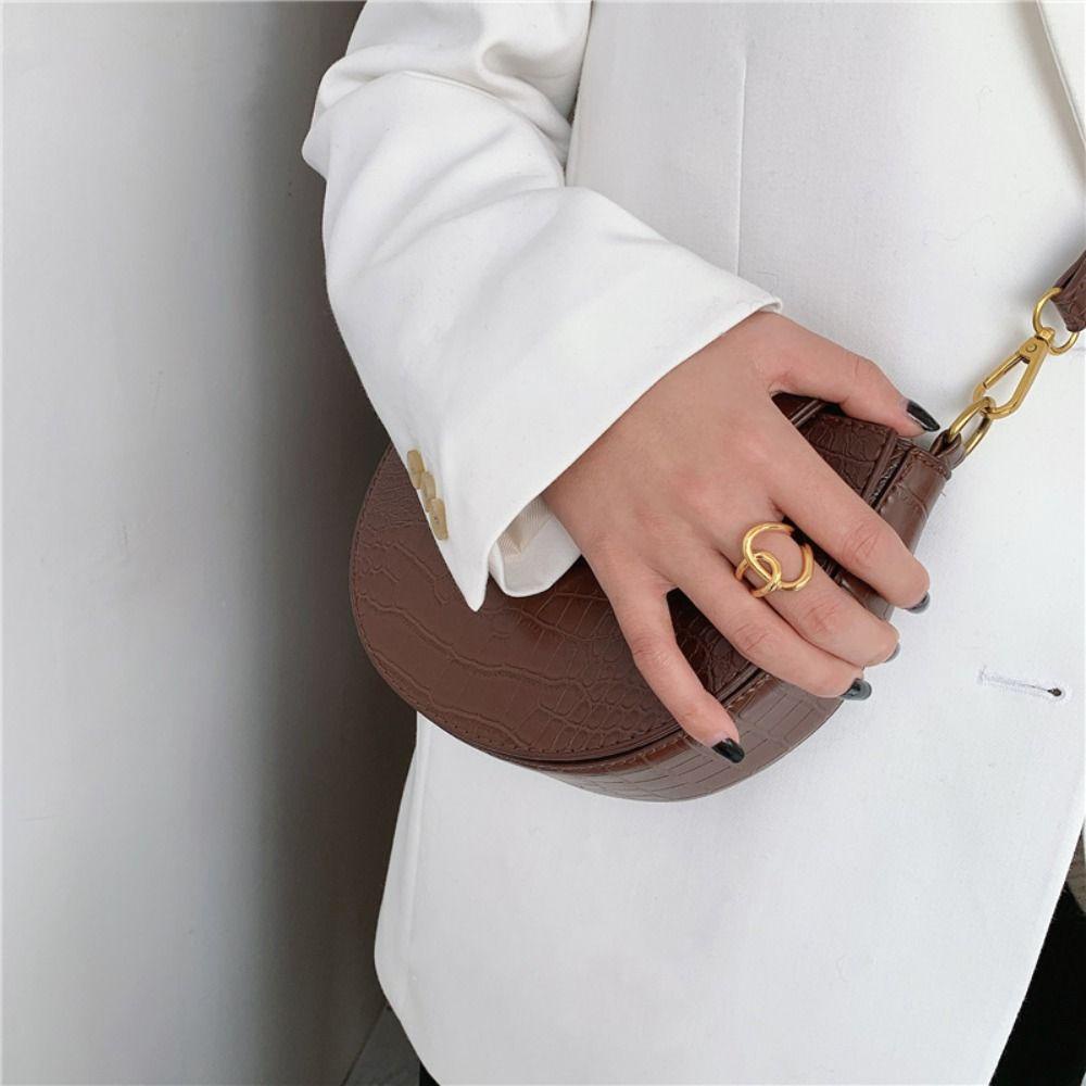 NEEDWAY Needway Cincin Perempuan Pesta Vintage Trendi Silang Geometris Sederhana Diikat Jari Cincin