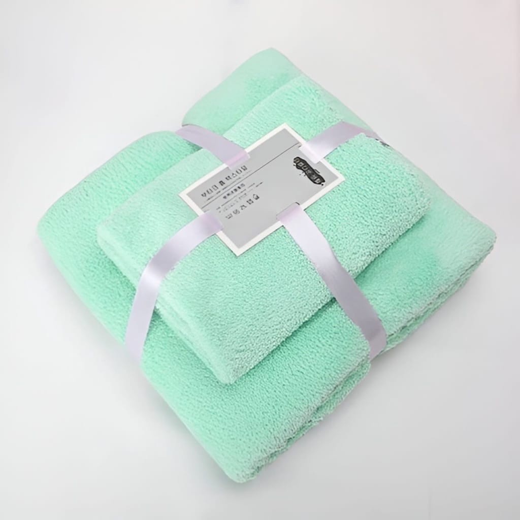 HANDUK MANDI BULU KARANG / HANDUK TEBAL LEMBUT MENYERAP UKURAN 70x140cm 1 SET 2 PCS FBL