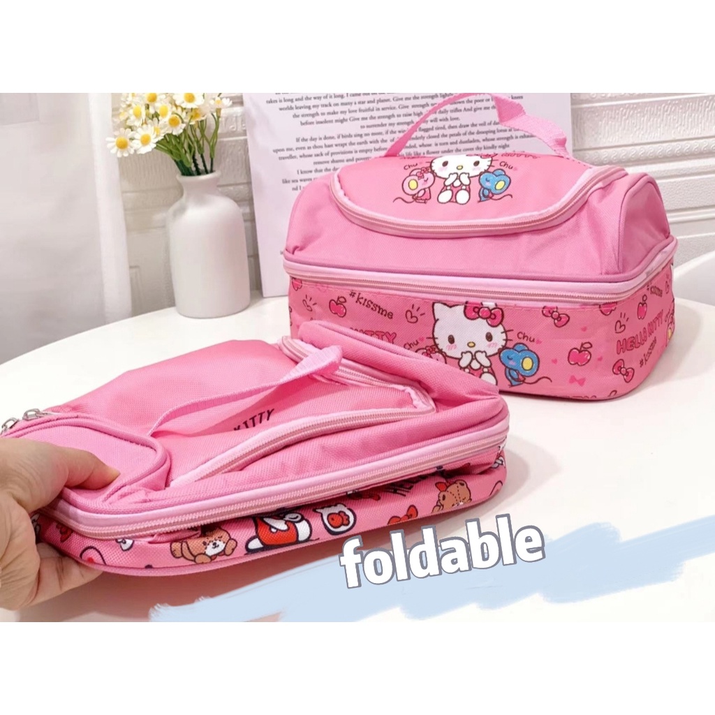 Tas bekal susun hello kitty sanrio lunch bag TB010 double layer melody snoopy aluminium foil