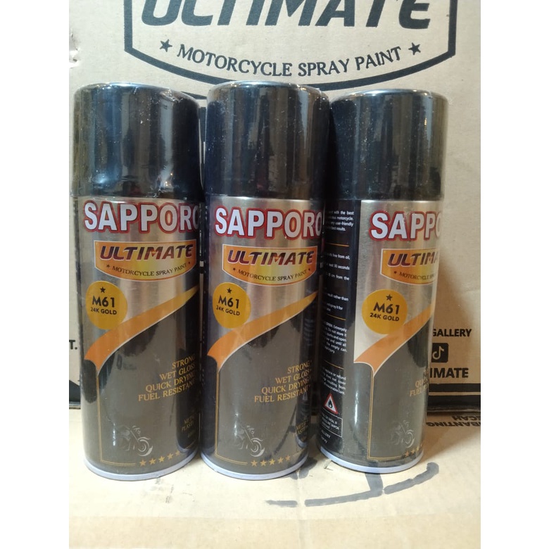 cat spray pilok pilox cat semprot sapporo ultimate saporo m61 24K gold  emas gold kuning emas 400ml