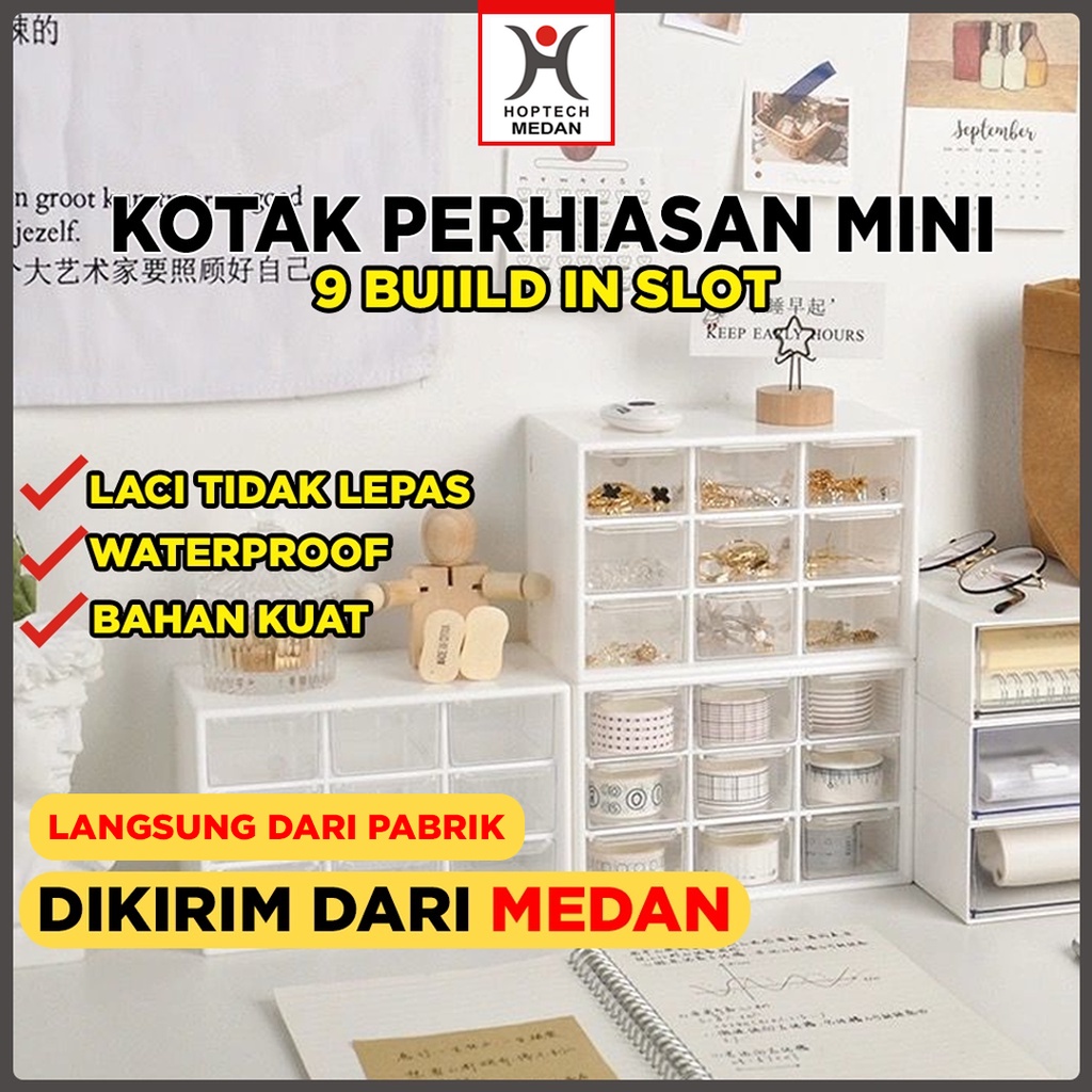 Kotak Laci Mini Serbaguna | Jiugongge Storage Box  | Kotak Perhiasan | Kotak Aksesoris