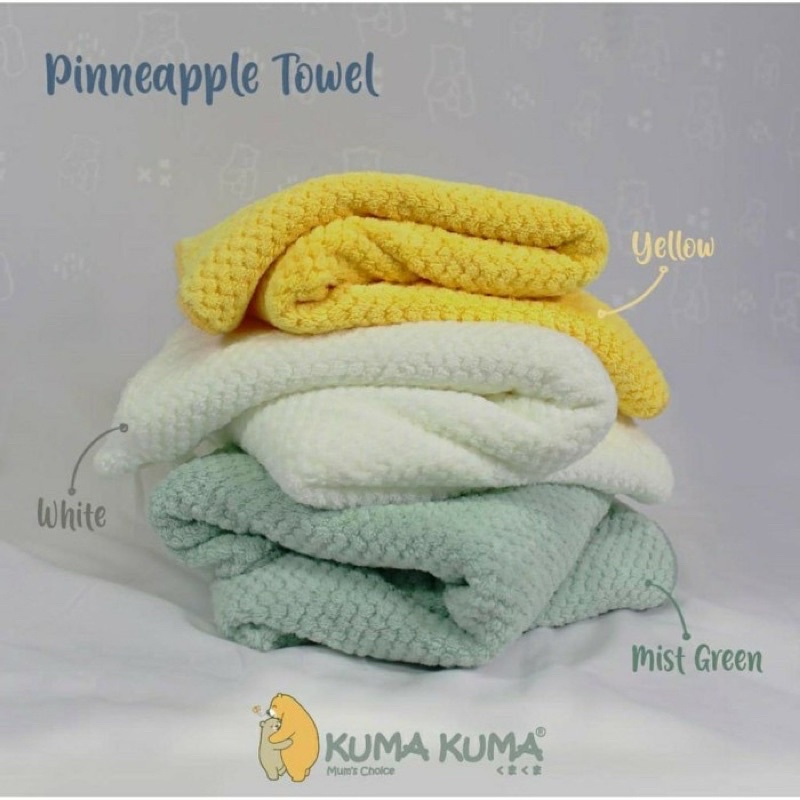 Kuma Kuma Handuk Pineapple Microfiber Premium Lembut Bayi Anak Dewasa Mandi Lap Kain Badan JUMBO Sangat MENYERAP