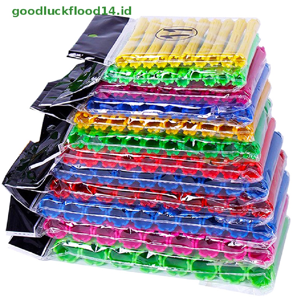 [GOOGFOUR] 1set 11ukuran Batang Perm Rambut Kit Bar Permanen Dingin Plastik Pengeriting Roll [Atas]